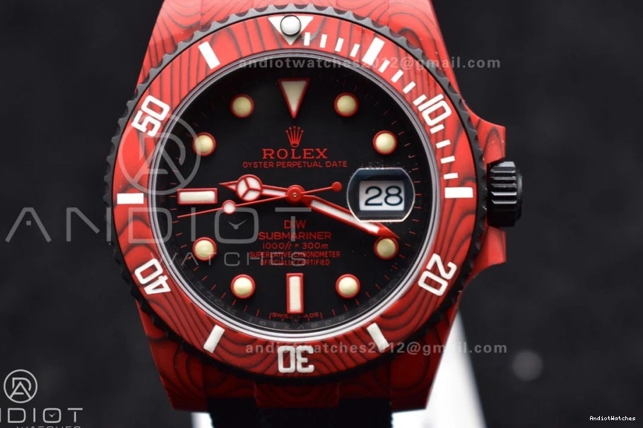 Affordable Nylon Black Submariner Black Best VS Red on DIW VSF Carbon Dial Strap 1:1 473 Edition 0410